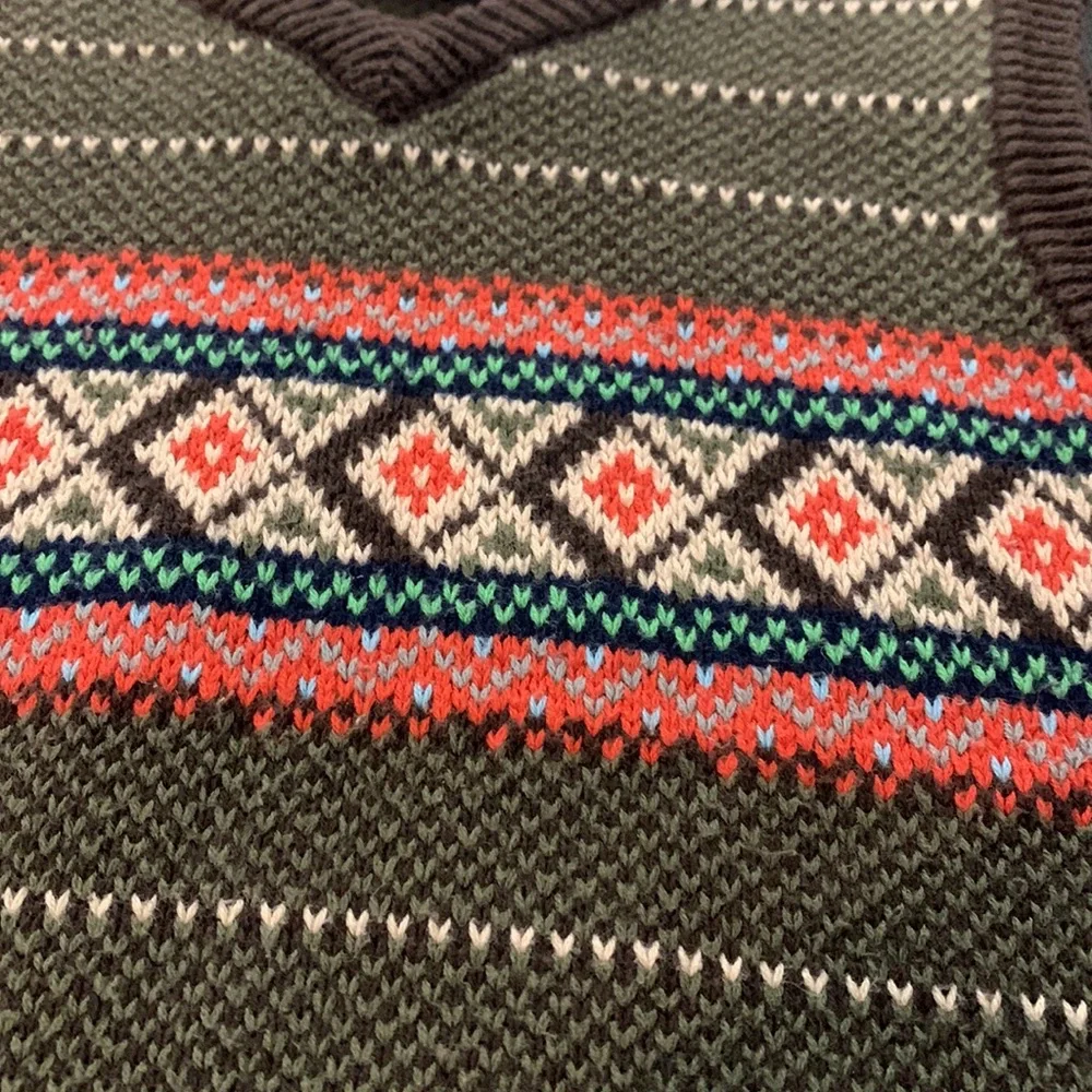 Hanna Andersson Boys Knit Sweater Vest Brown 5/110 Grandpa Core School Wedding